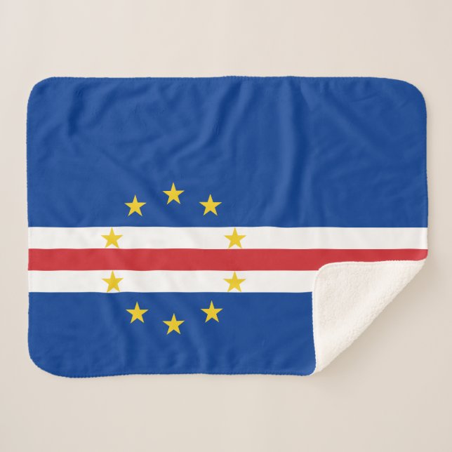 Cobertor Sherpa Bandeira de Cabo Verde (Frente (Horizontal))