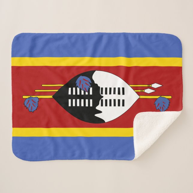 Cobertor Sherpa Bandeira de Essuatíni (Frente (Horizontal))