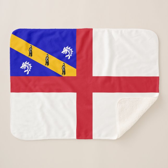 Cobertor Sherpa Bandeira de Herm (Frente (Horizontal))