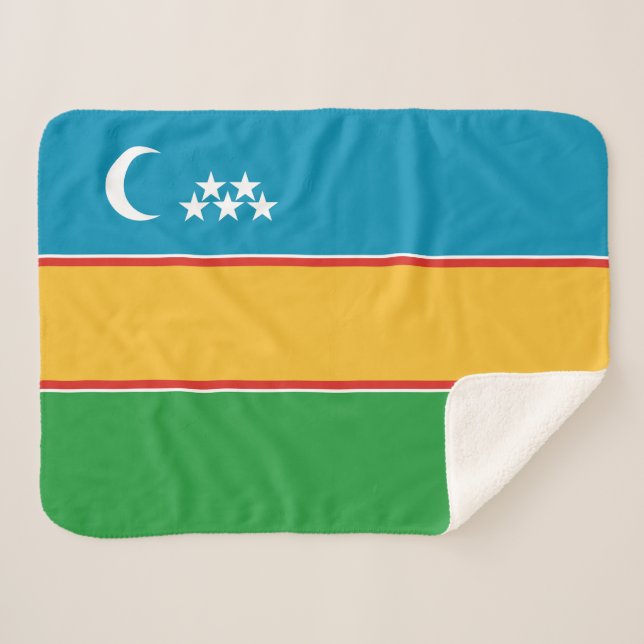 Cobertor Sherpa Bandeira de Karakalpakstan (Frente (Horizontal))