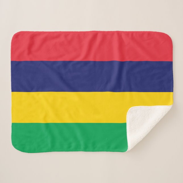 Cobertor Sherpa Bandeira de Maurícia (Frente (Horizontal))