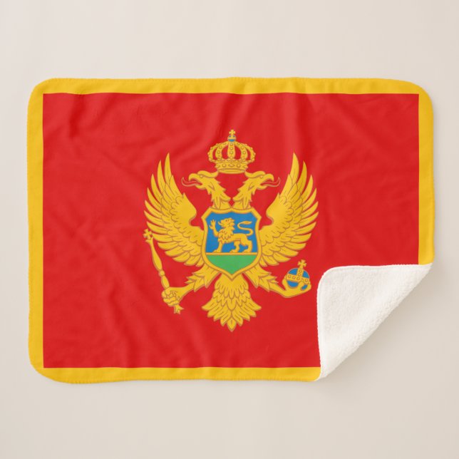 Cobertor Sherpa Bandeira de Montenegro (Frente (Horizontal))