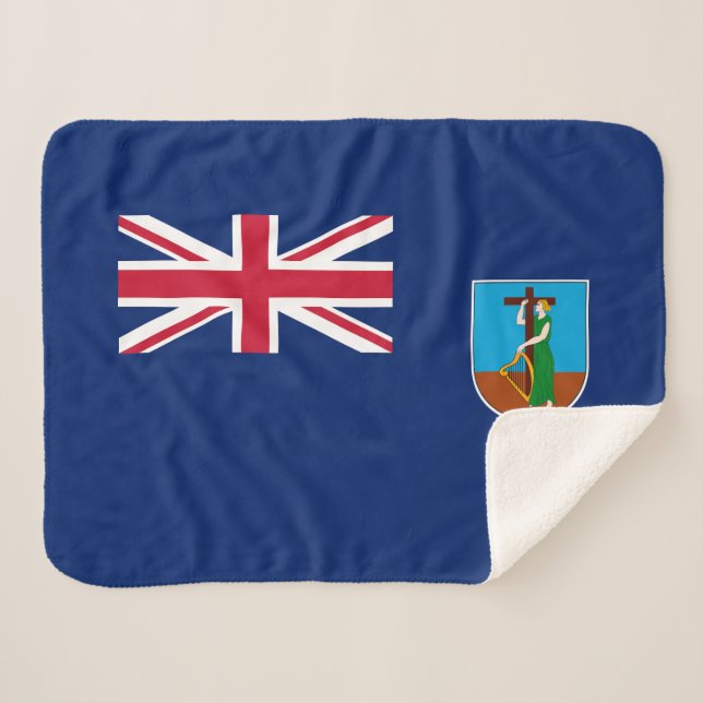 Cobertor Sherpa Bandeira de Montserrat (Frente (Horizontal))