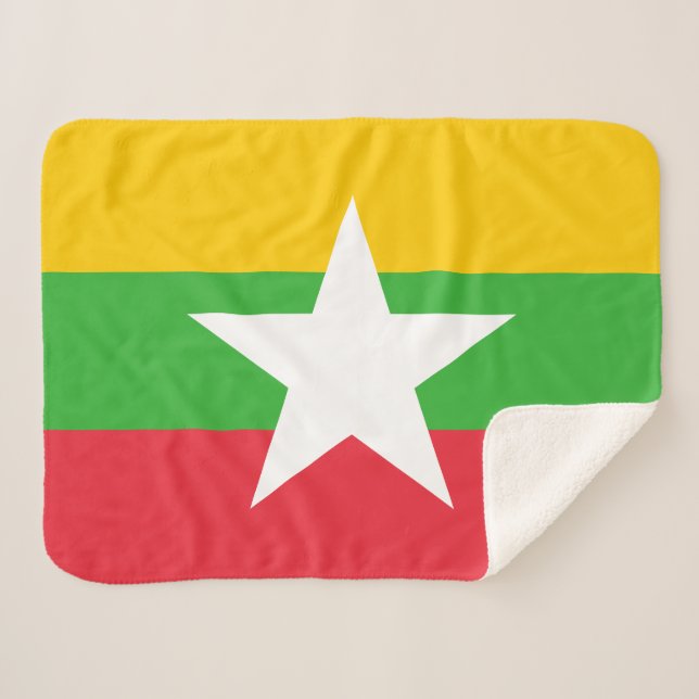 Cobertor Sherpa Bandeira de Myanmar (Frente (Horizontal))