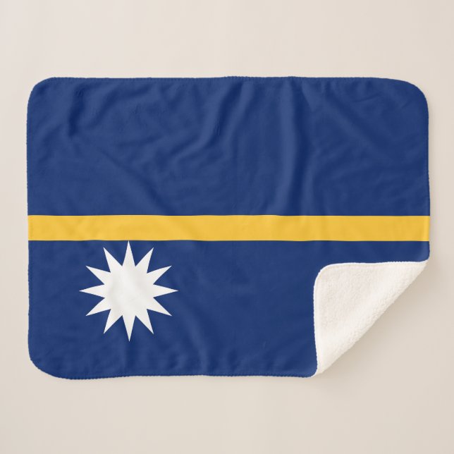 Cobertor Sherpa Bandeira de Nauru (Frente (Horizontal))