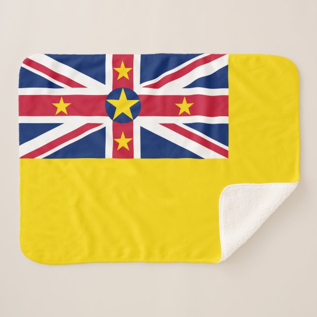 Cobertor Sherpa Bandeira de Niue (Frente (Horizontal))