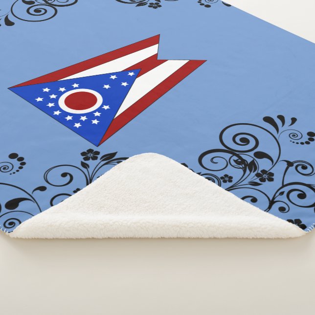 Cobertor Sherpa bandeira de Ohio (3/4)