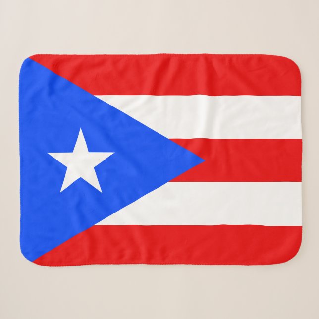 Cobertor Sherpa Bandeira de Porto Rico (Frente (Horizontal))