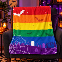 Bandeira do Arco-Íris LGBTQ Assustadora no Cemitér