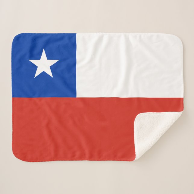 Cobertor Sherpa Bandeira do Chile (Frente (Horizontal))