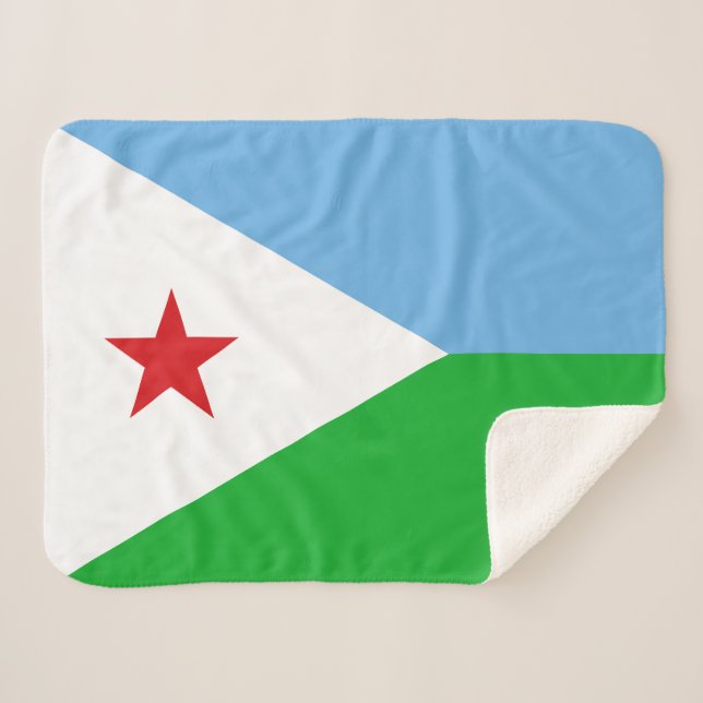 Cobertor Sherpa Bandeira do Djibuti (Frente (Horizontal))