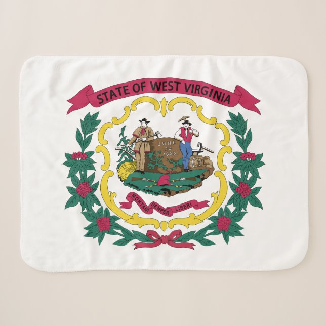 Cobertor Sherpa Bandeira do Estado da Virgínia Ocidental (Frente (Horizontal))