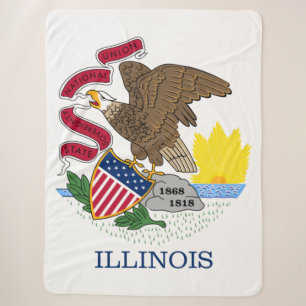 Cobertor Sherpa Bandeira do Estado de Illinois