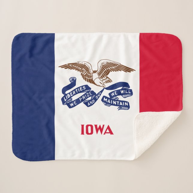 Cobertor Sherpa Bandeira do Estado de Iowa (Frente (Horizontal))