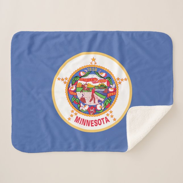 Cobertor Sherpa Bandeira do Estado de Minnesota (Frente (Horizontal))