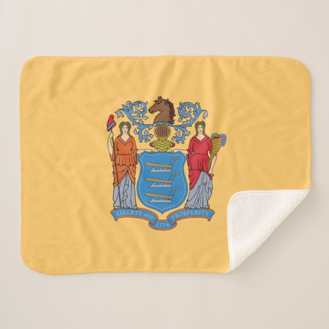 Cobertor Sherpa Bandeira do Estado de Nova Jersey (Frente (Horizontal))