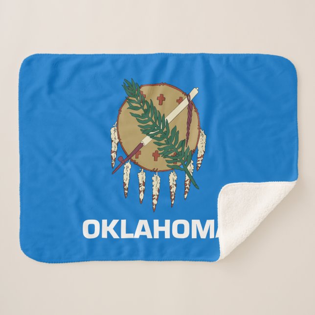 Cobertor Sherpa Bandeira do Estado de Oklahoma (Frente (Horizontal))