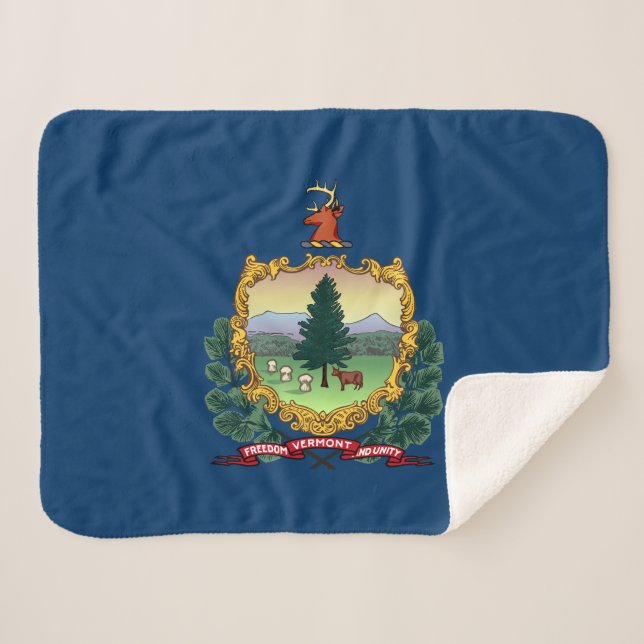 Cobertor Sherpa Bandeira do Estado de Vermont (Frente (Horizontal))