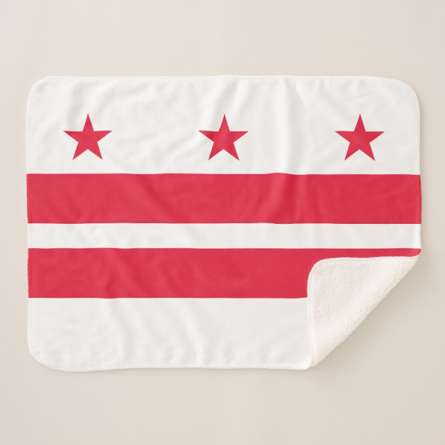 Cobertor Sherpa Bandeira do Estado de Washington DC (Frente (Horizontal))