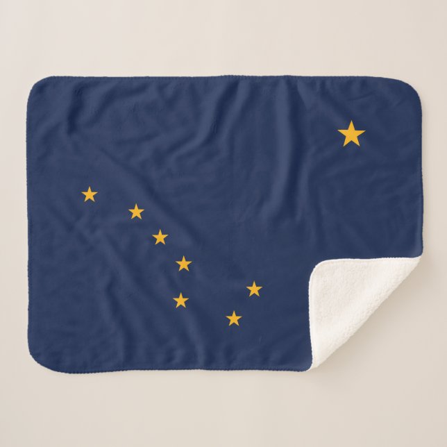 Cobertor Sherpa Bandeira do Estado do Alasca (Frente (Horizontal))