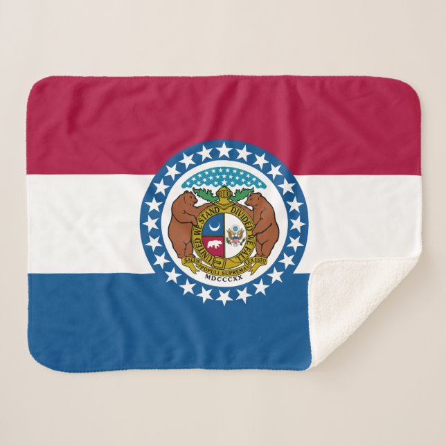 Cobertor Sherpa Bandeira do estado do Missouri (Frente (Horizontal))