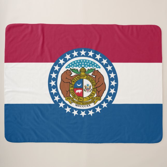 Cobertor Sherpa Bandeira do Estado do Missouri (Frente (Horizontal))