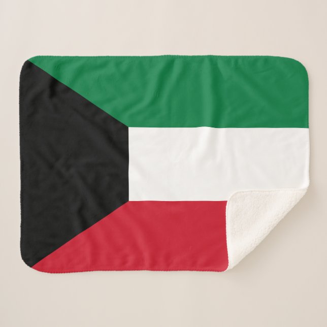Cobertor Sherpa Bandeira do Kuwait (Frente (Horizontal))