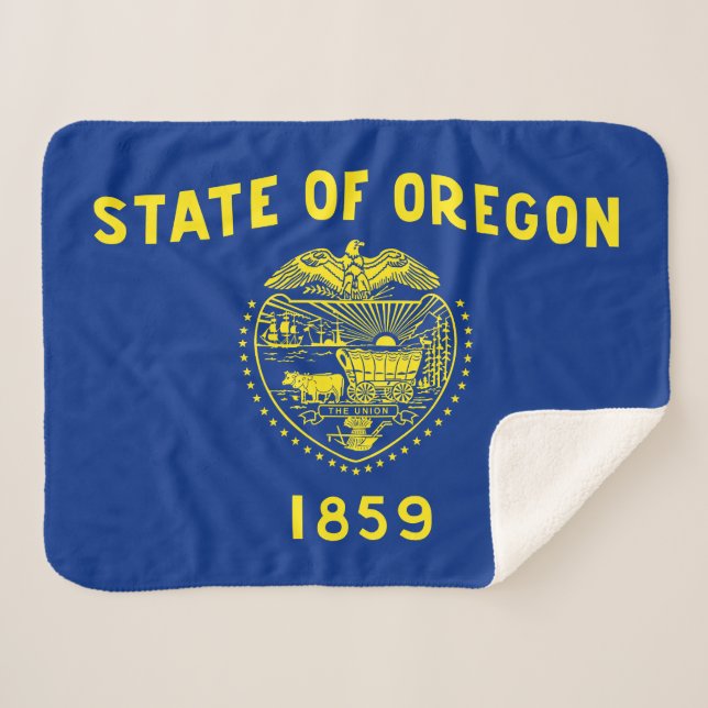 Cobertor Sherpa Bandeira do Oregon (Frente (Horizontal))