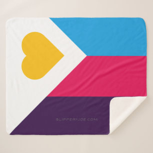 Cobertor Sherpa Bandeira do orgulho da poliamoria tricolor do Slip
