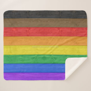Cobertor Sherpa Bandeira do orgulho gay inclusivo de SlipperyJoe t