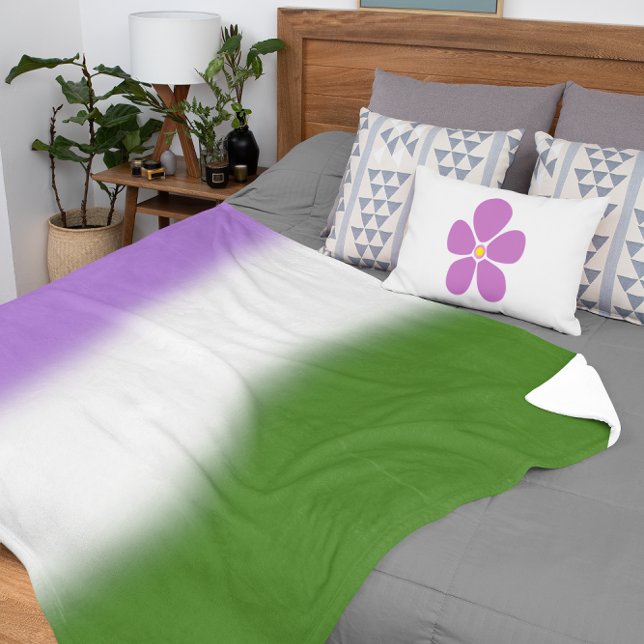 Cobertor Sherpa Bandeira do Orgulho Genderqueer Gradiente – Bandei (Criador carregado)