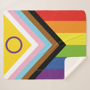 Cobertor Sherpa Bandeira do orgulho intersexo SlipperyJoe's fundo 