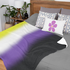 Cobertor Sherpa Bandeira do Orgulho Não-Binário Gradiente – Bandei