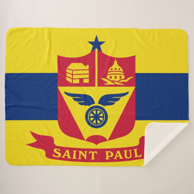 Cobertor Sherpa Bandeira do Santo Paul (Minnesota) (Frente (Horizontal))