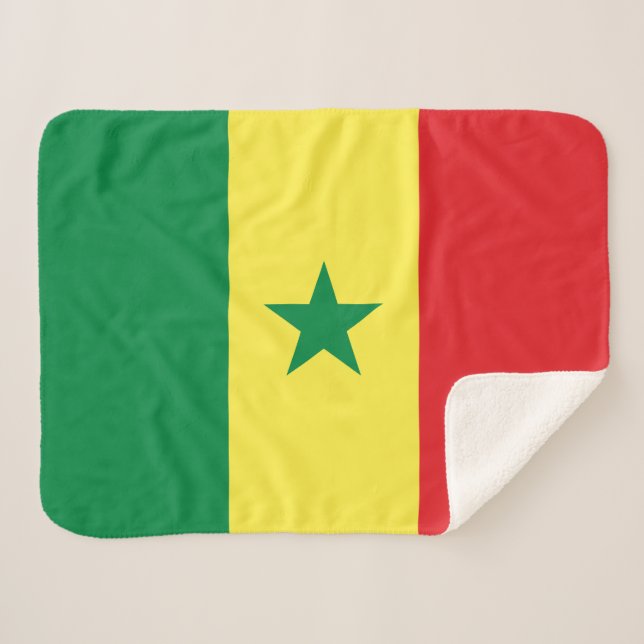 Cobertor Sherpa Bandeira do Senegal (Frente (Horizontal))