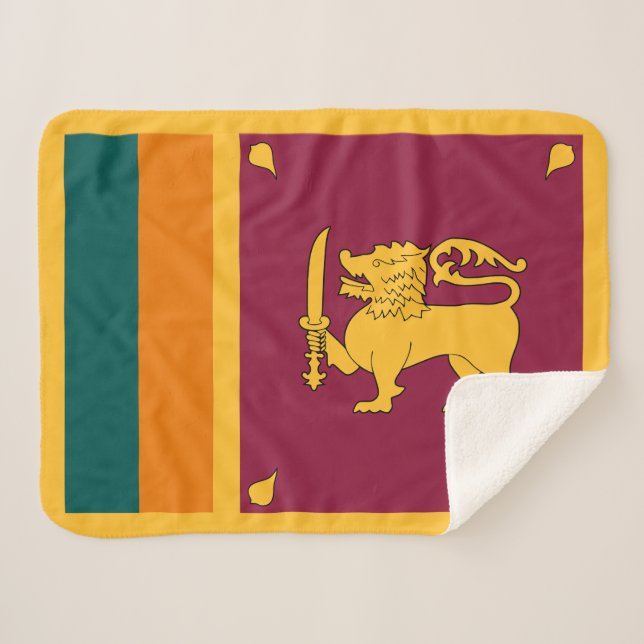 Cobertor Sherpa Bandeira do Sri Lanka (Frente (Horizontal))