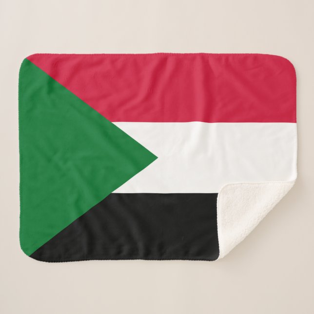 Cobertor Sherpa Bandeira do Sudão (Frente (Horizontal))