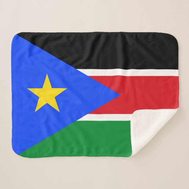 Cobertor Sherpa Bandeira do Sudão do Sul (Frente (Horizontal))