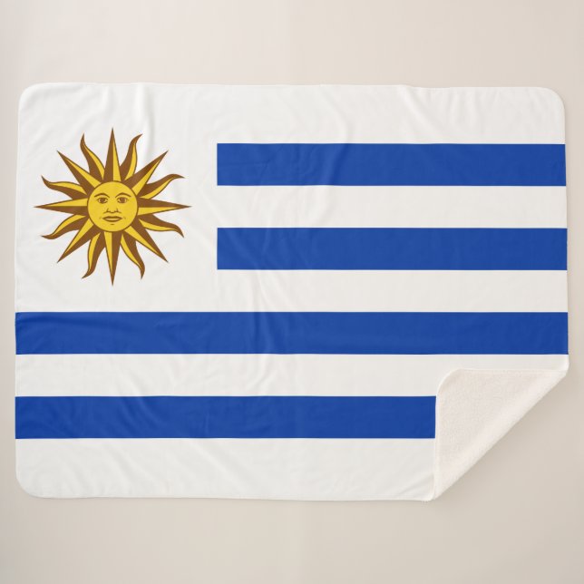 Cobertor Sherpa Bandeira do Uruguai (Uruguai) (Frente (Horizontal))