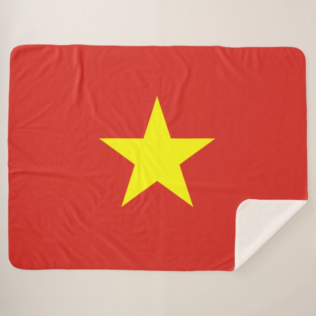 Cobertor Sherpa Bandeira do Vietname (Frente (Horizontal))