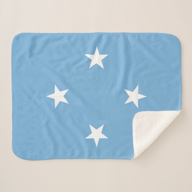 Cobertor Sherpa Bandeira dos Estados Federados da Micronésia (Frente (Horizontal))