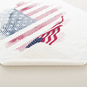 Cobertor Sherpa bandeira dos EUA