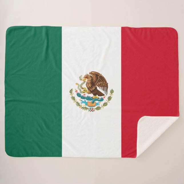 Cobertor Sherpa Bandeira mexicana (México) (Frente (Horizontal))