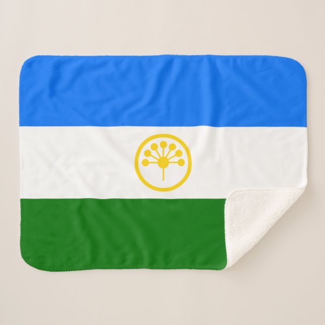 Cobertor Sherpa Bandeira Patriótica Bashkortostan (Frente (Horizontal))
