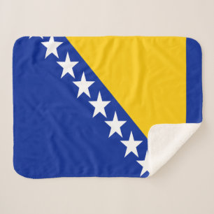 Cobertor Sherpa Bandeira Patriótica da Bósnia-Herzegovina