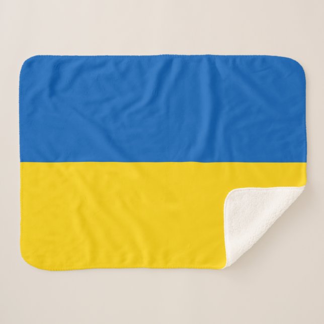 Cobertor Sherpa Bandeira Patriótica da Ucrânia (Frente (Horizontal))