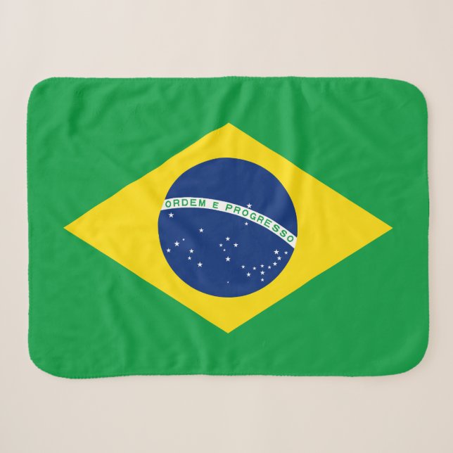 Cobertor Sherpa Bandeira Patriótica do Brasil (Frente (Horizontal))