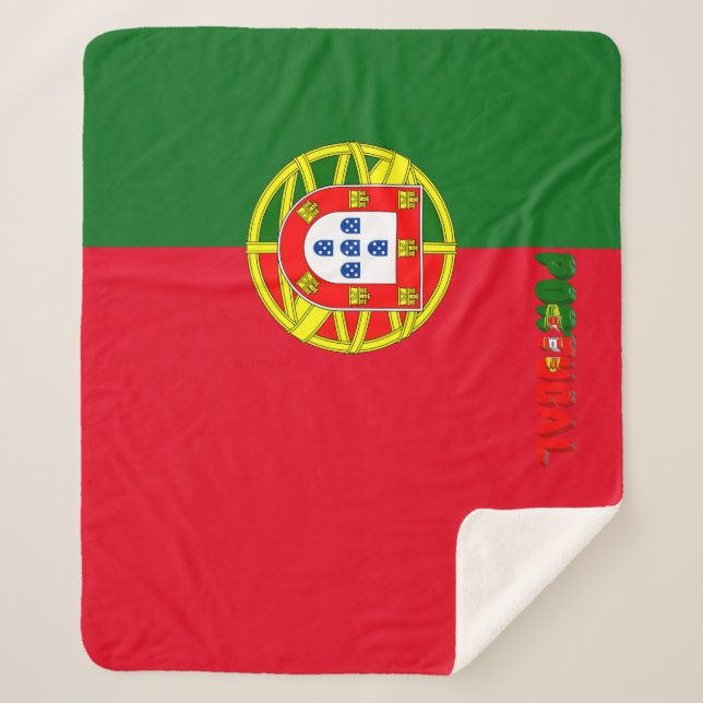 Cobertor Sherpa bandeira portuguesa (Frente)