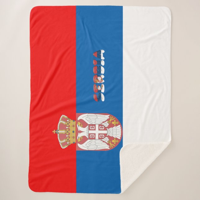 Cobertor Sherpa Bandeira sérvio (Frente)