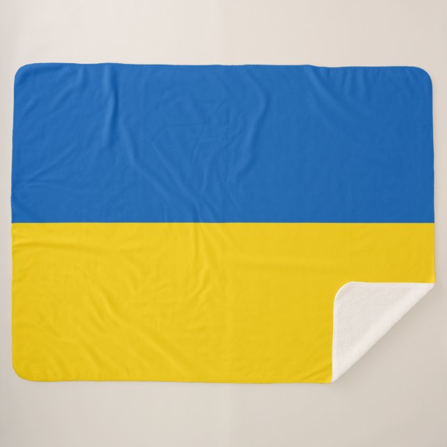 Cobertor Sherpa Bandeira Ucraniana (Ucrânia) (Frente (Horizontal))